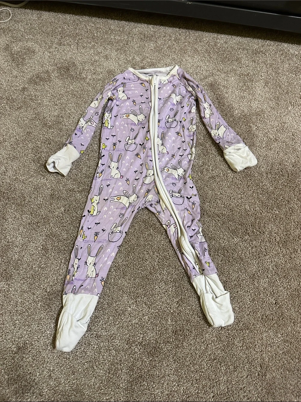 Little Sleepies Lavender Bunny Footed Pajamas